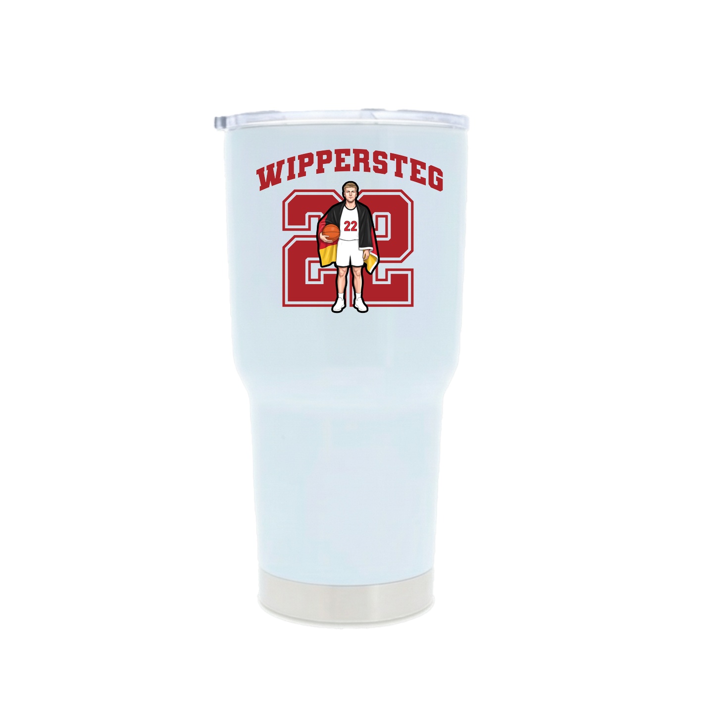 30oz Stainless Steel Tumbler — Number in White