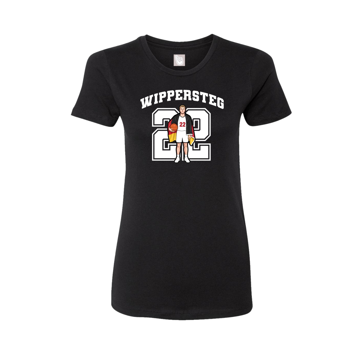 Fitted Women's Tee — Number in Black