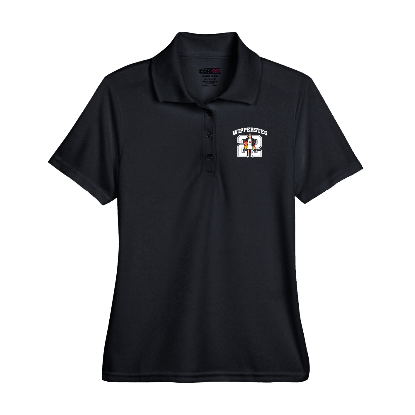 Performance Polo — Number in Black