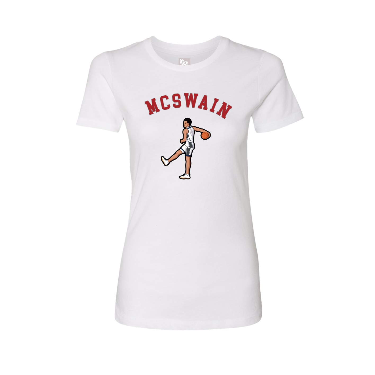 Fitted Women's Tee — Shirsey Arch in White