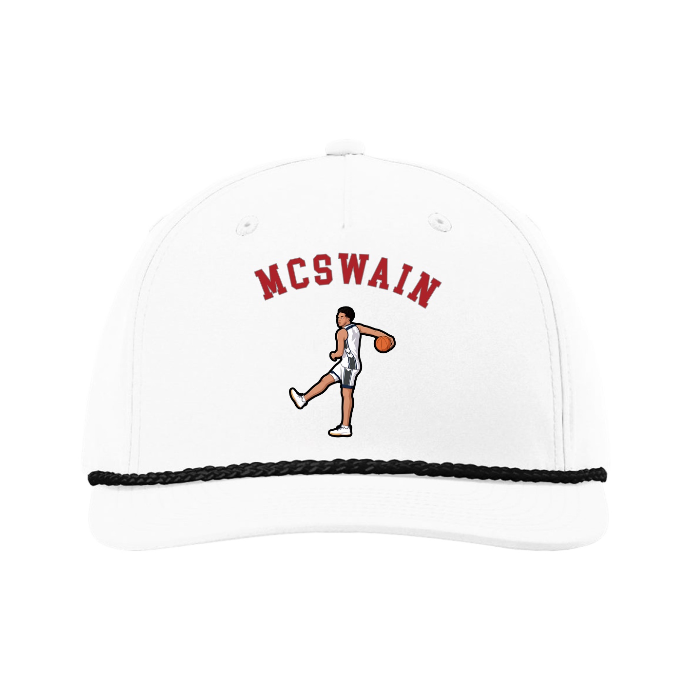 Five-Panel Classic Rope Cap — Shirsey Arch in White