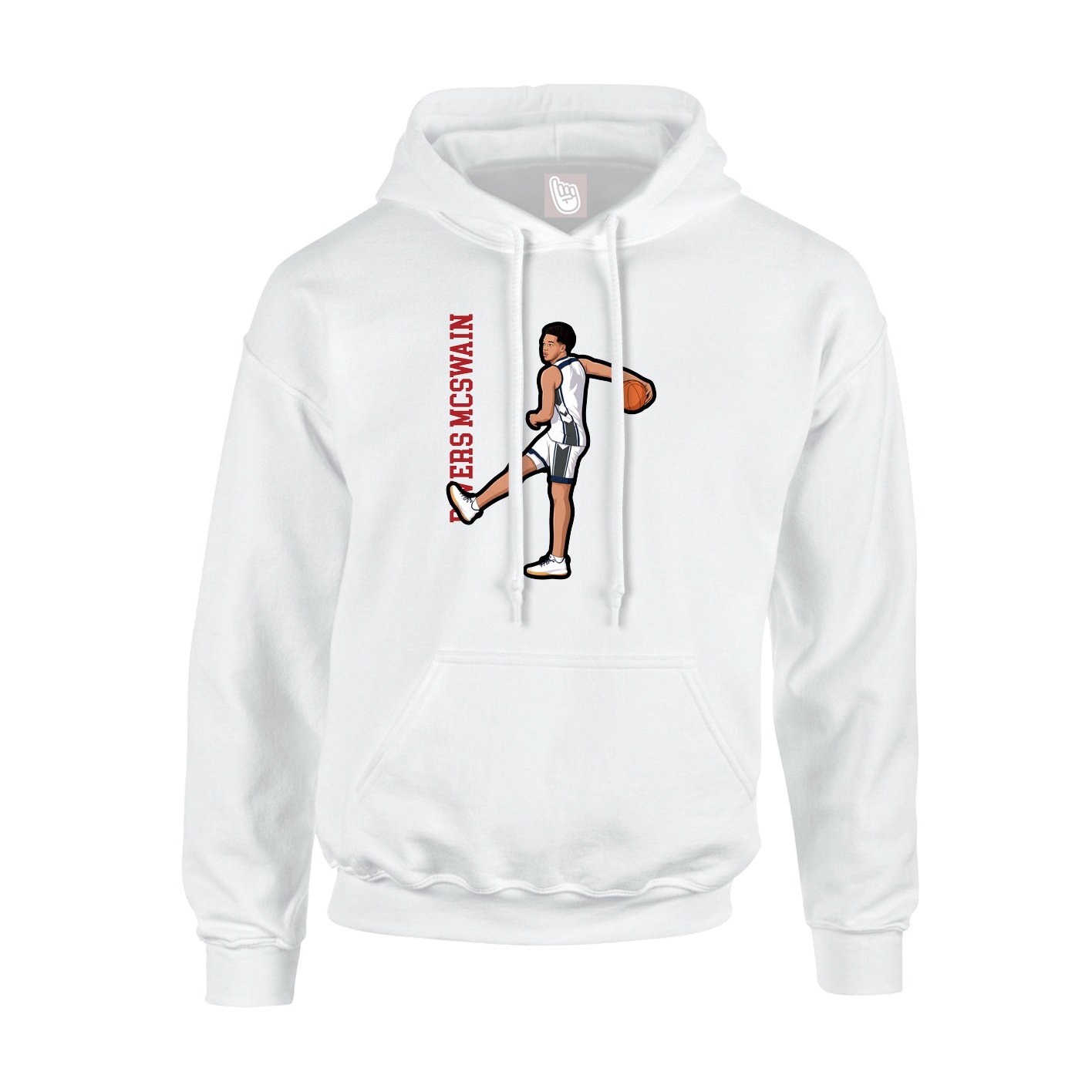 Hoodie — Name Vertical in White