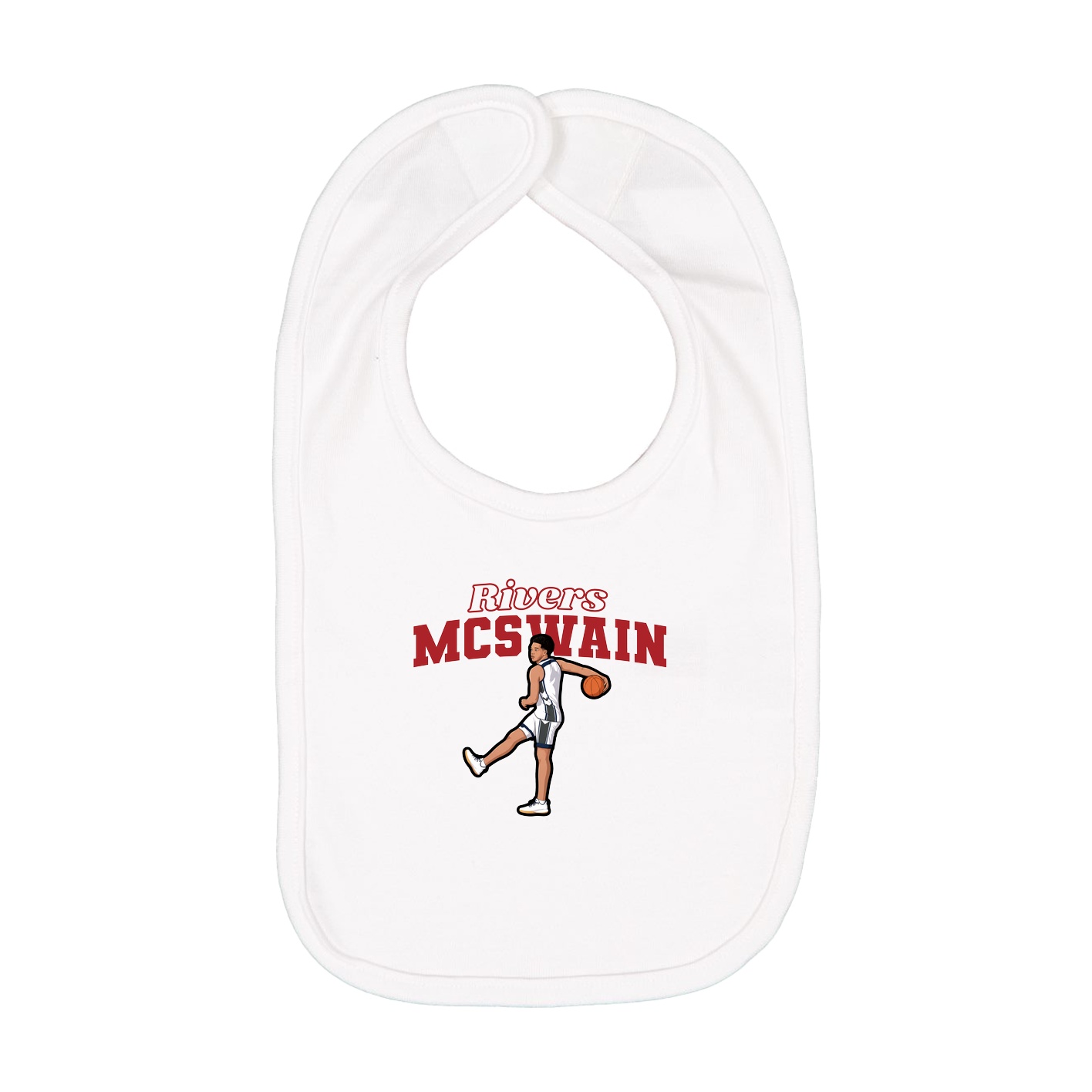 Infant Bib — Name Arch in White