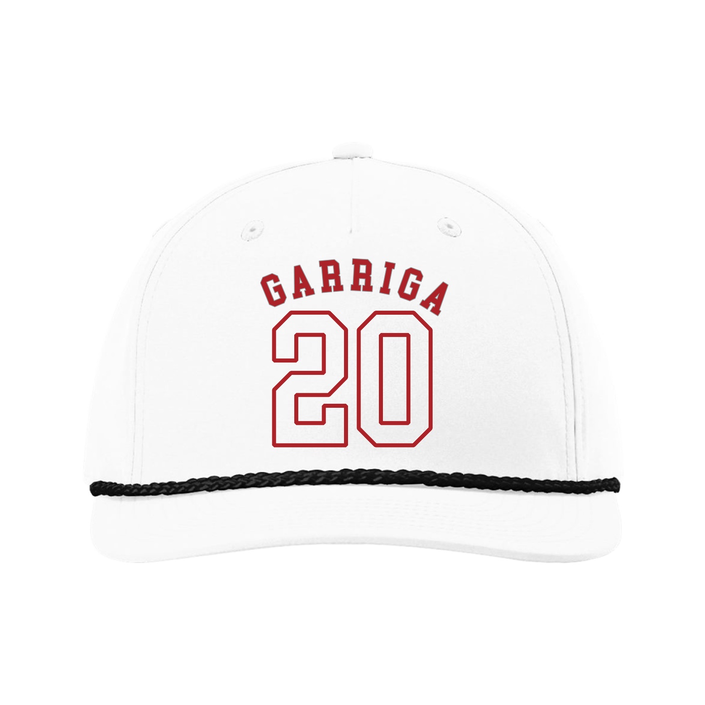 Five-Panel Classic Rope Cap — Shirsey Arch in White