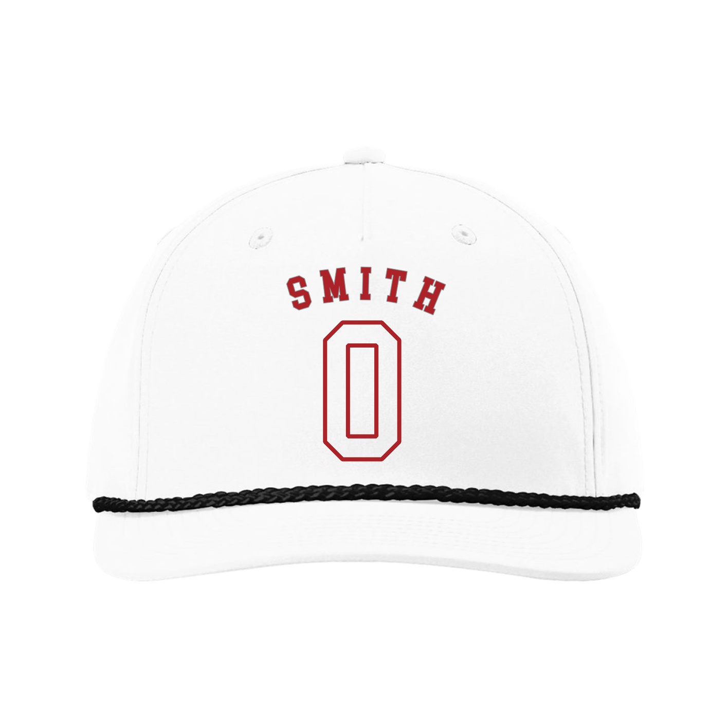 Five-Panel Classic Rope Cap — Shirsey Arch in White
