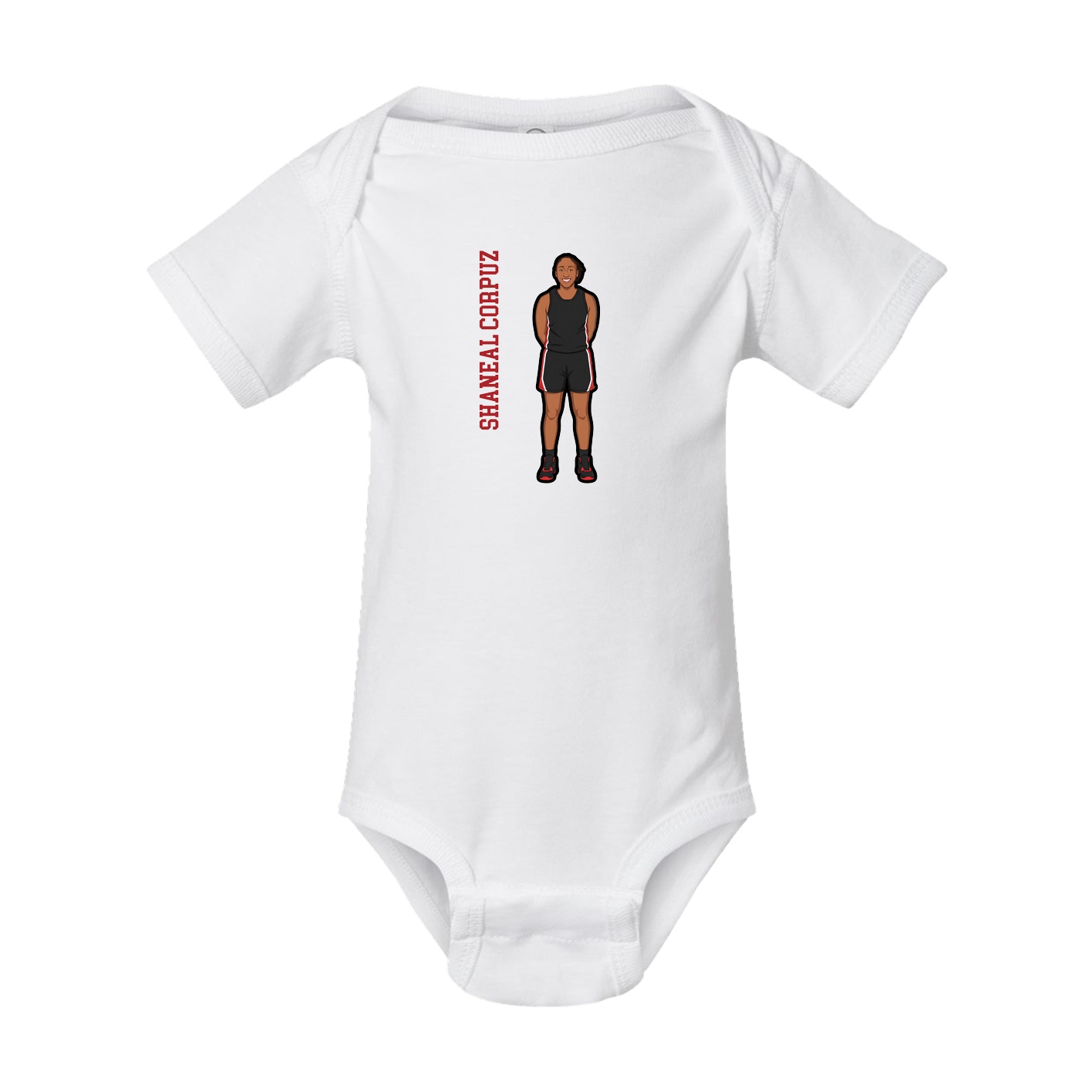 Baby Onesie — Name Vertical in White