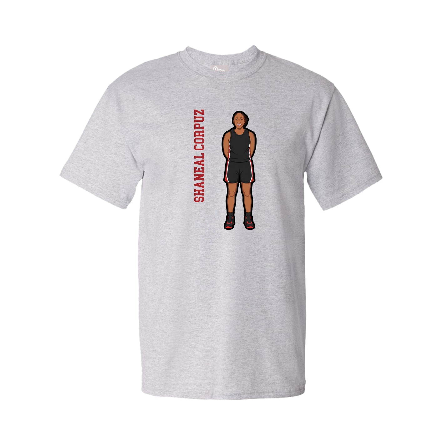 Youth Tee — Name Vertical in Grey