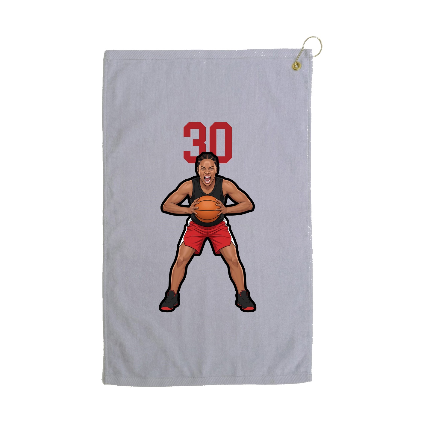 Golf Towel — Number Top in Grey