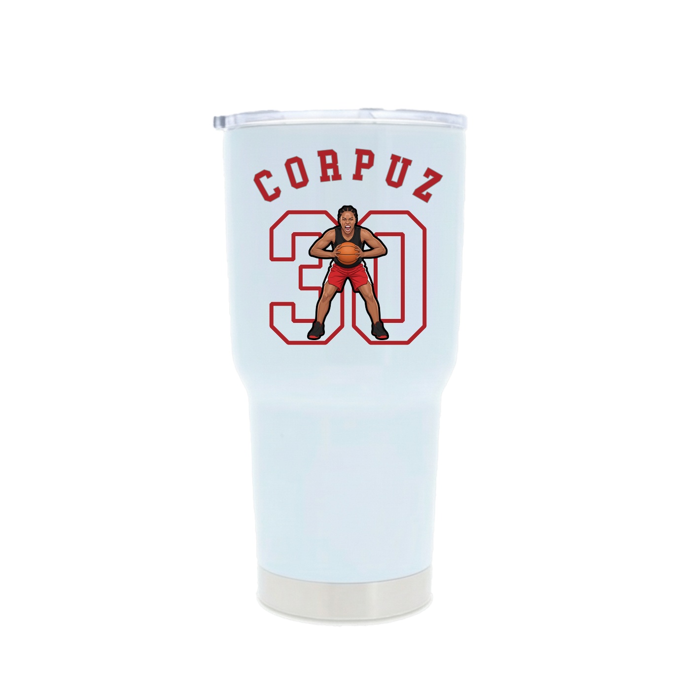 30oz Stainless Steel Tumbler — Shirsey Arch in White