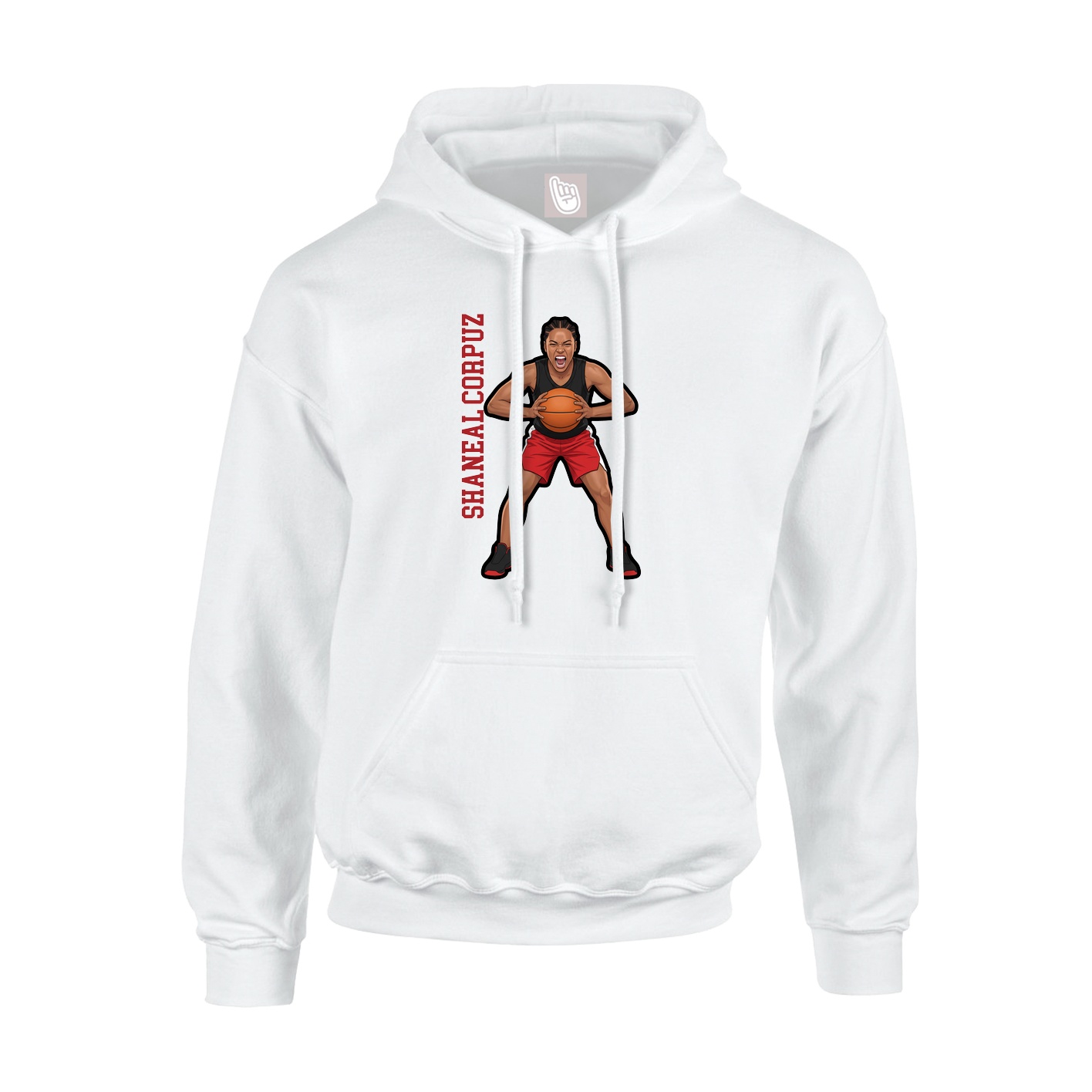 Youth Hoodie — Name Vertical in White