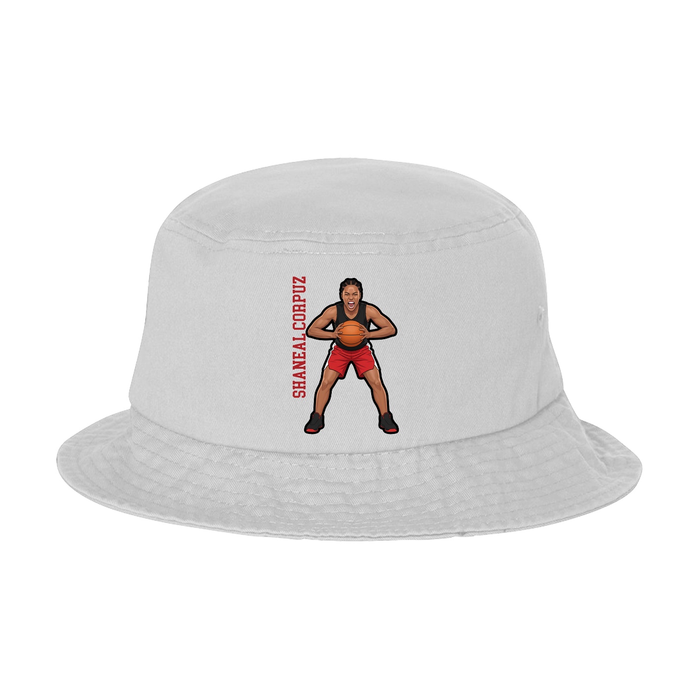 Bucket Cap — Name Vertical in White