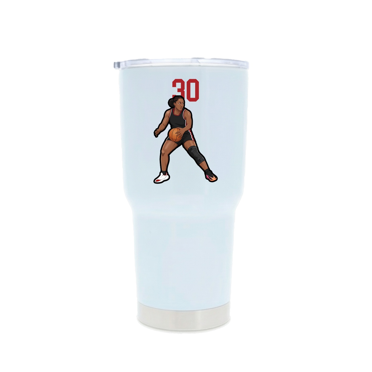 30oz Stainless Steel Tumbler — Number Top in White