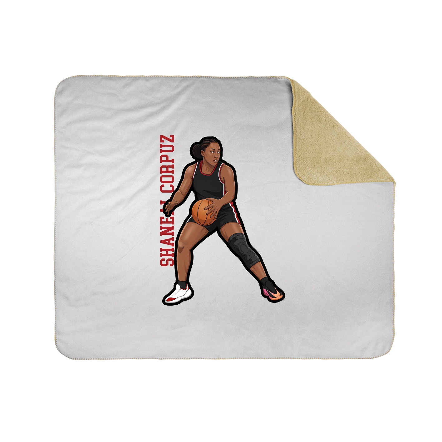 Throw Blanket — Name Vertical in White