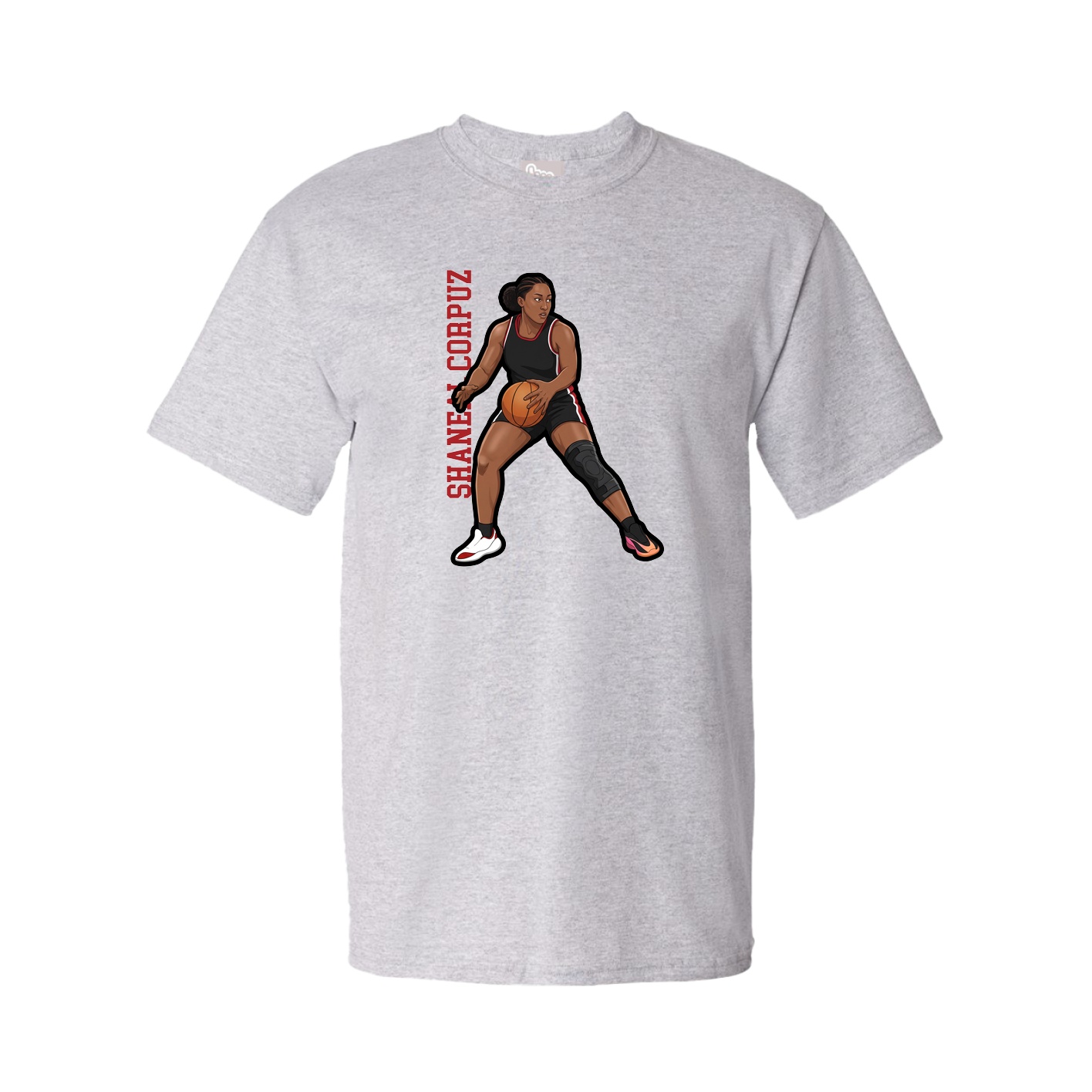 Tee — Name Vertical in Grey
