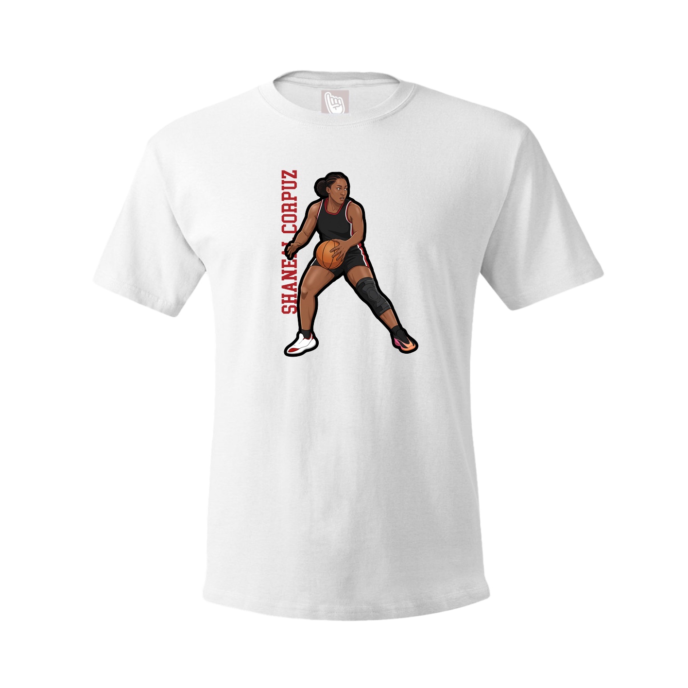 Tee — Name Vertical in White