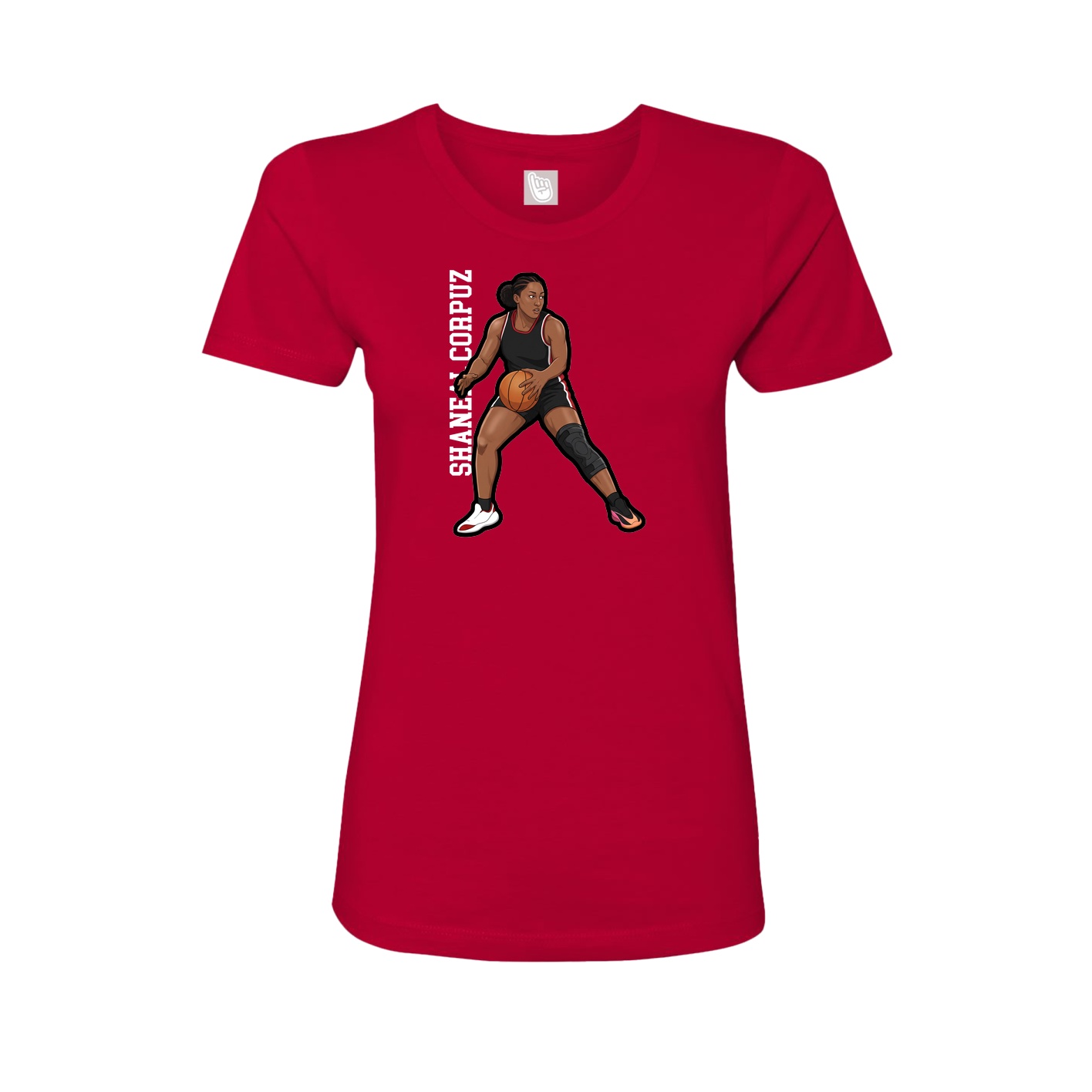 Womens Tee — Name Vertical in Red