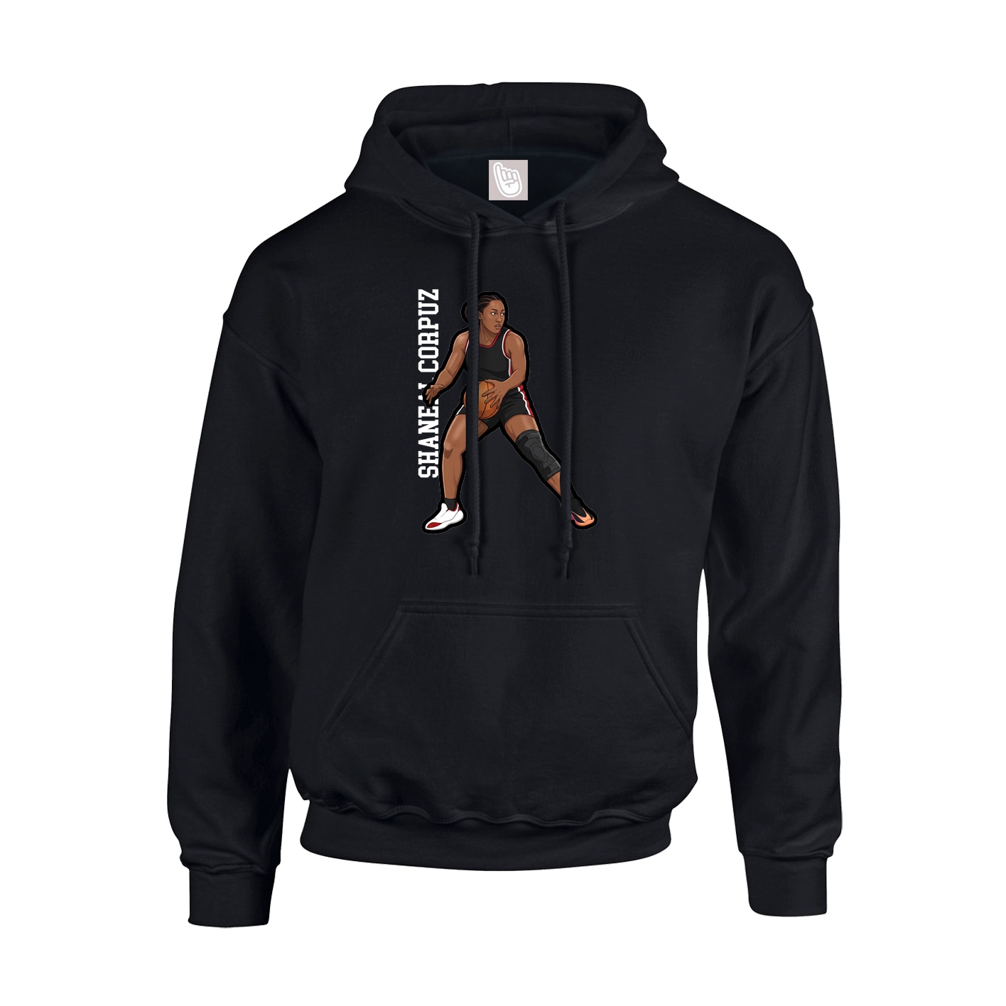Hoodie — Name Vertical in Black