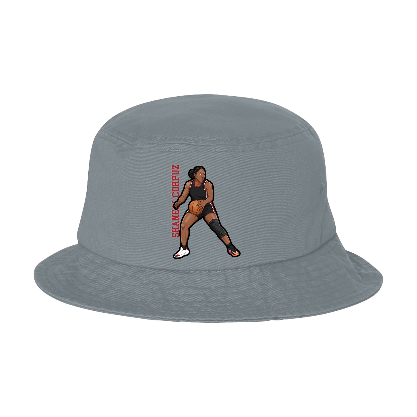 Bucket Cap — Name Vertical in Grey