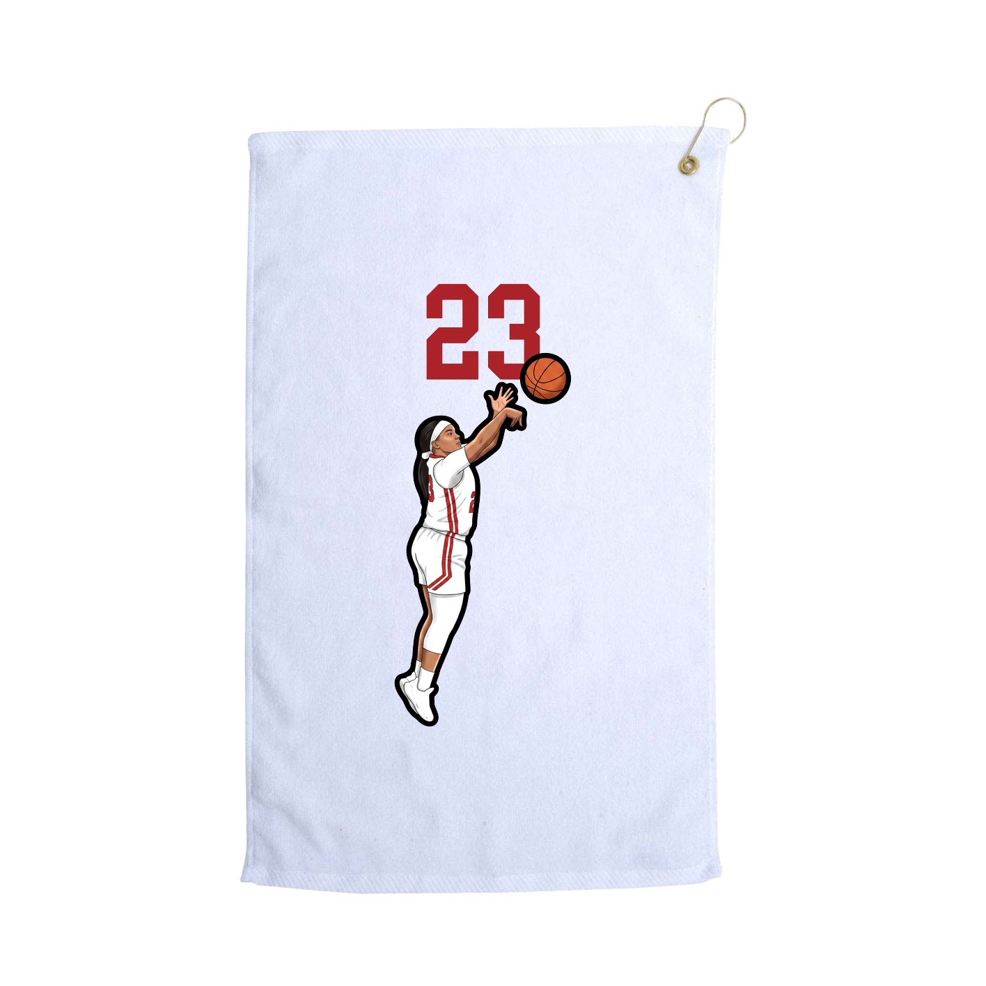 Golf Towel — Number Top in White