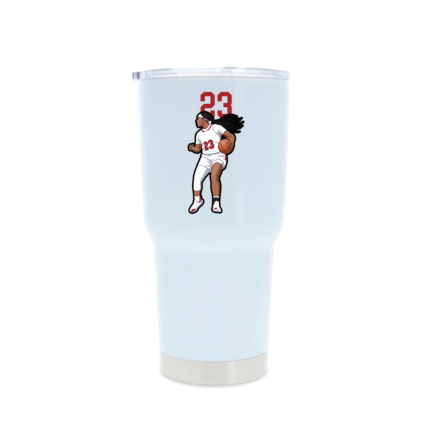 30oz Stainless Steel Tumbler — Number Top in White