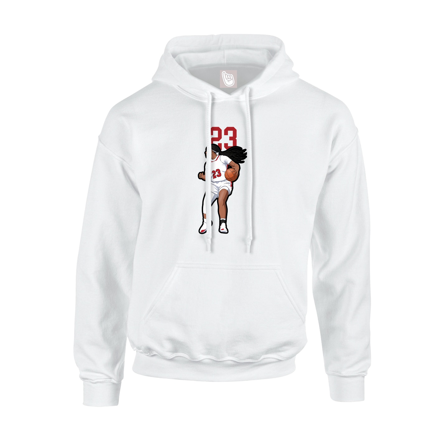 Youth Hoodie — Number Top in White