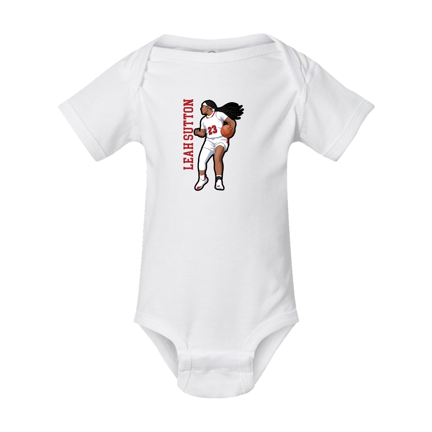 Baby Onesie — Name Vertical in White