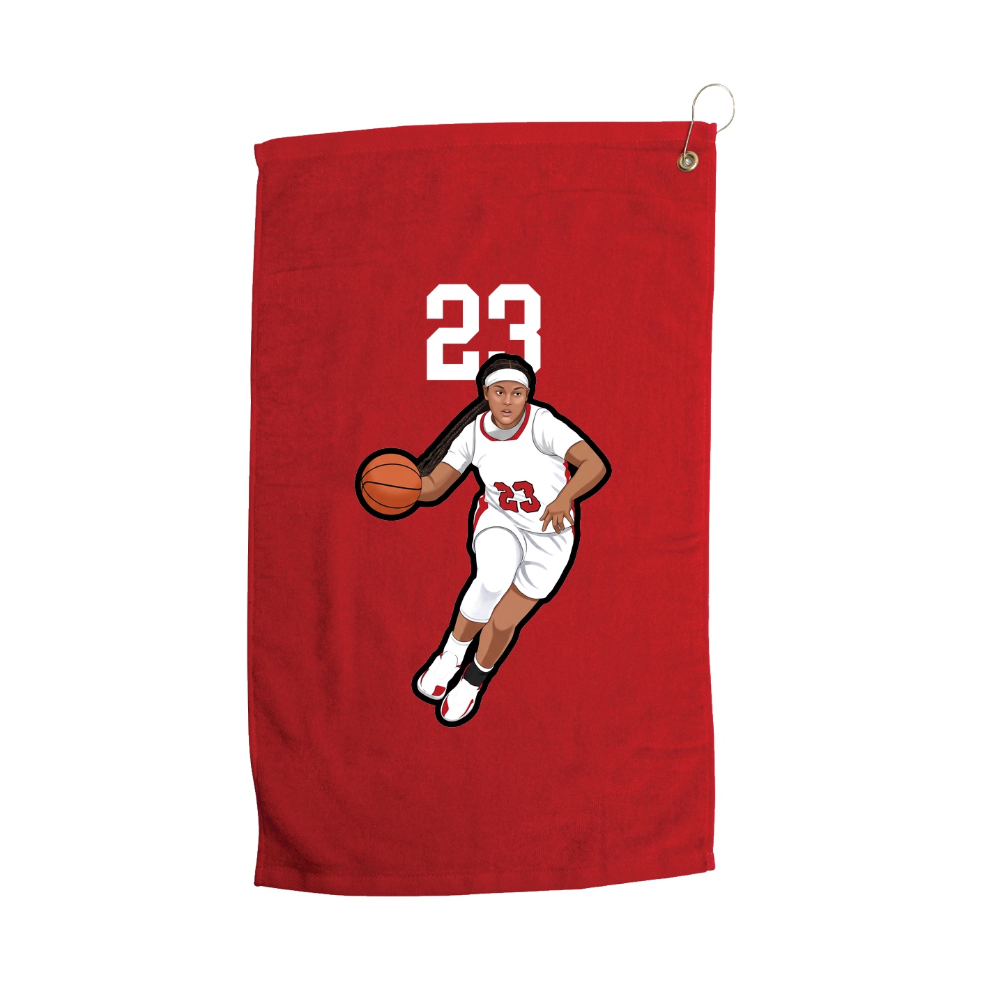 Golf Towel — Number Top in Red