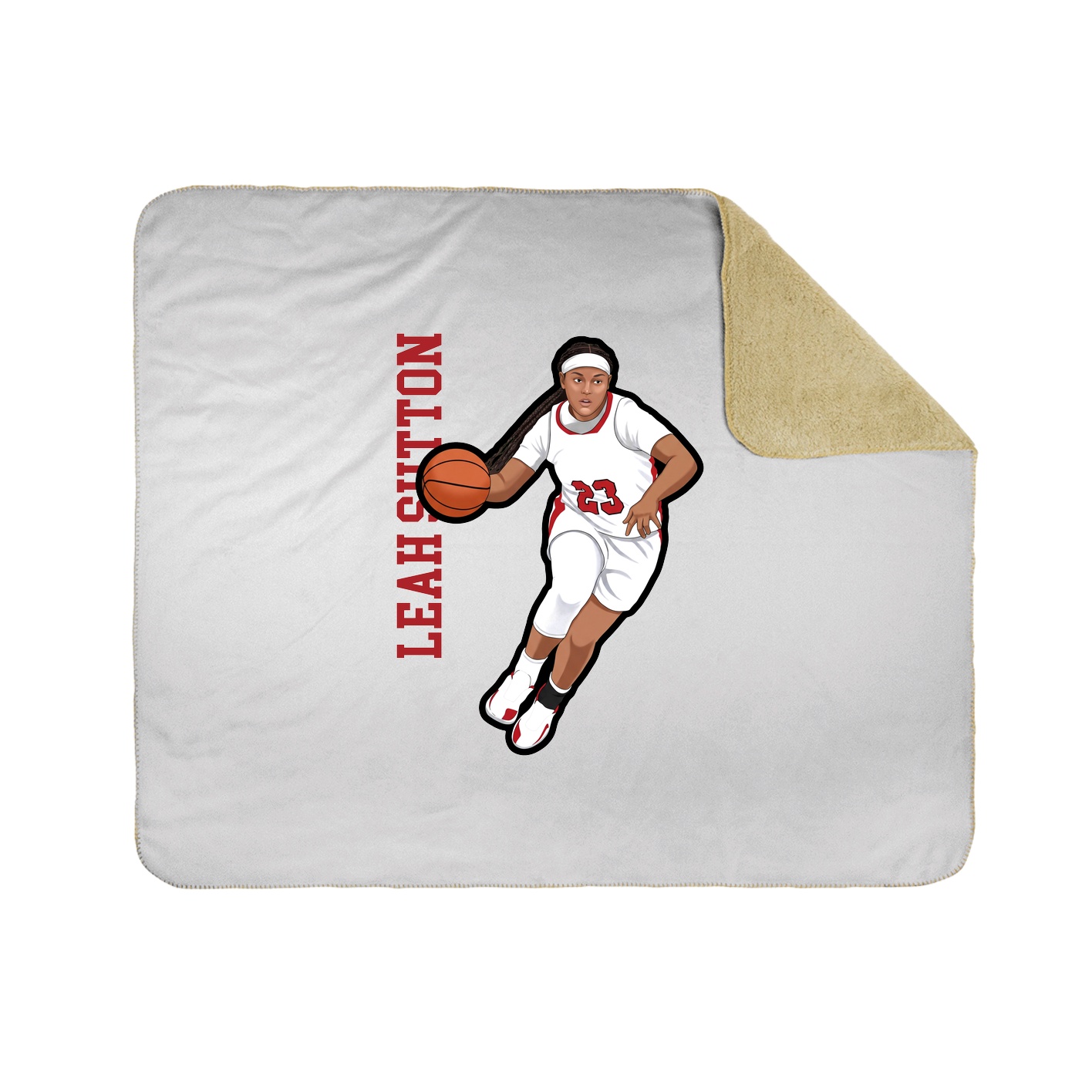 Throw Blanket — Name Vertical in White
