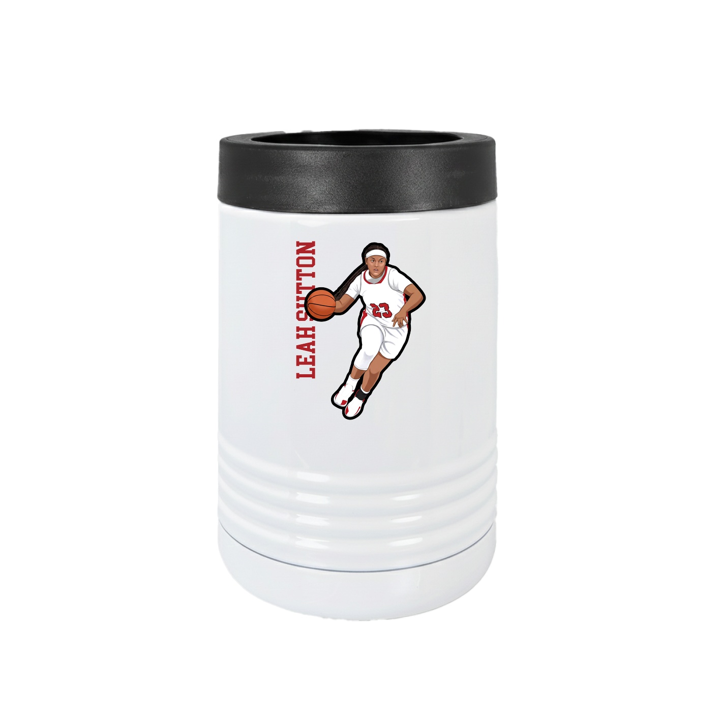 Beverage Holder — Name Vertical in White