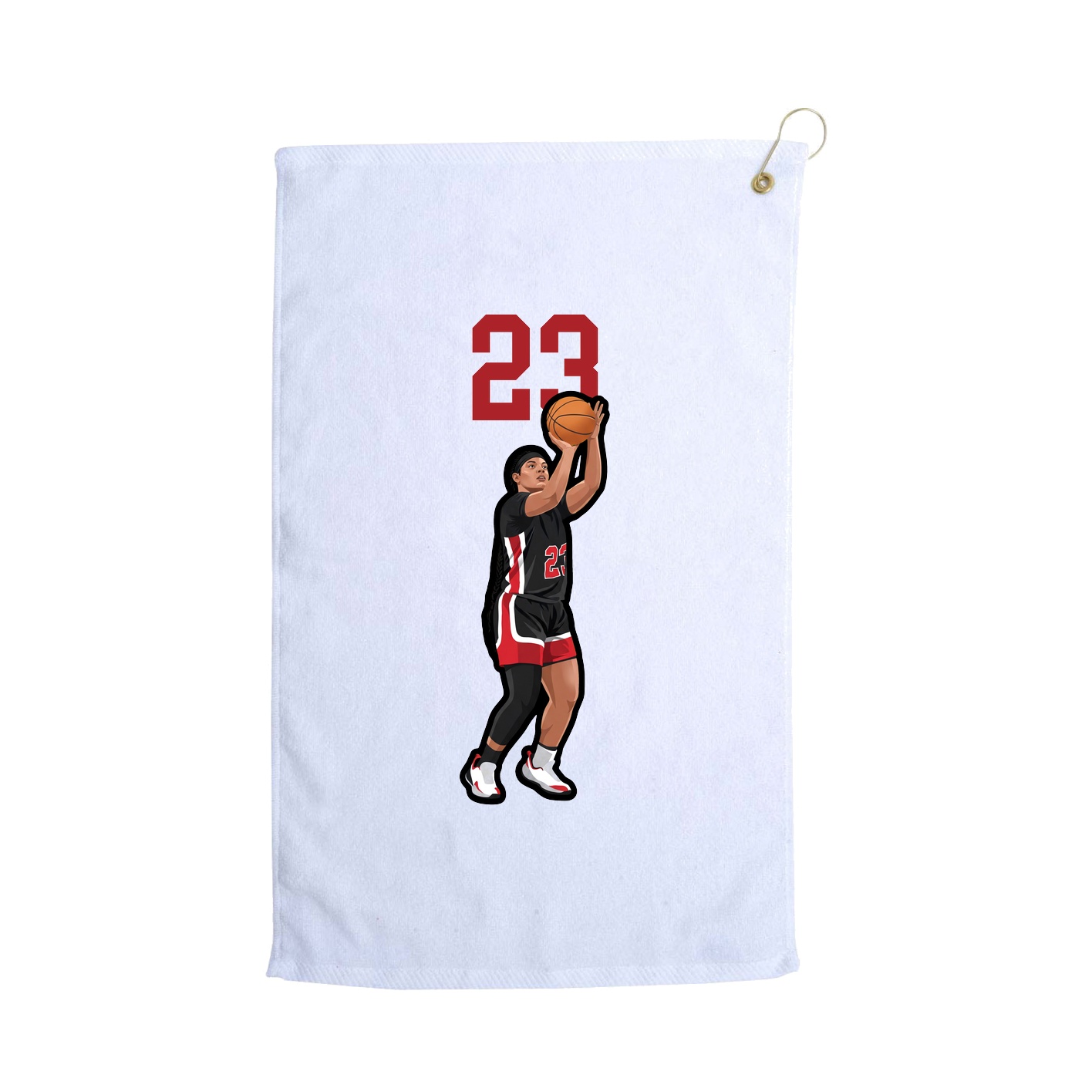 Golf Towel — Number Top in White