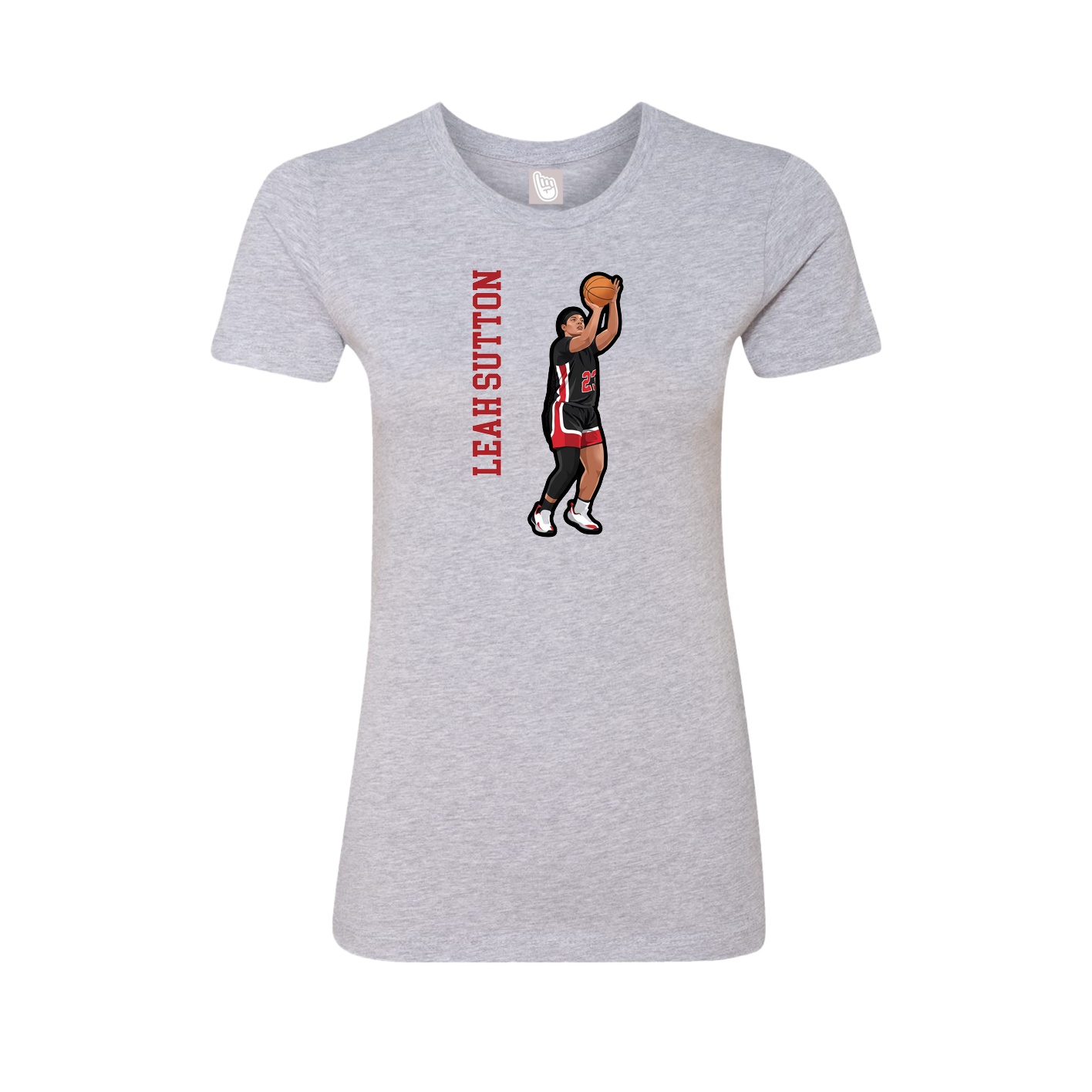 Womens Tee — Name Vertical in Grey