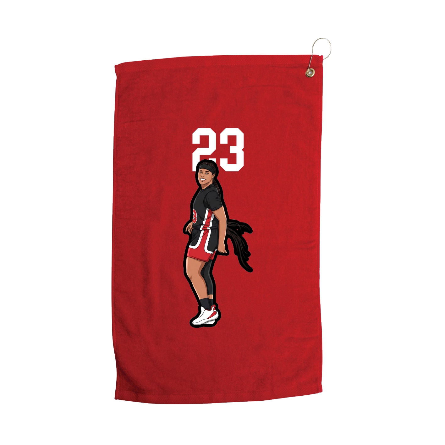 Golf Towel — Number Top in Red