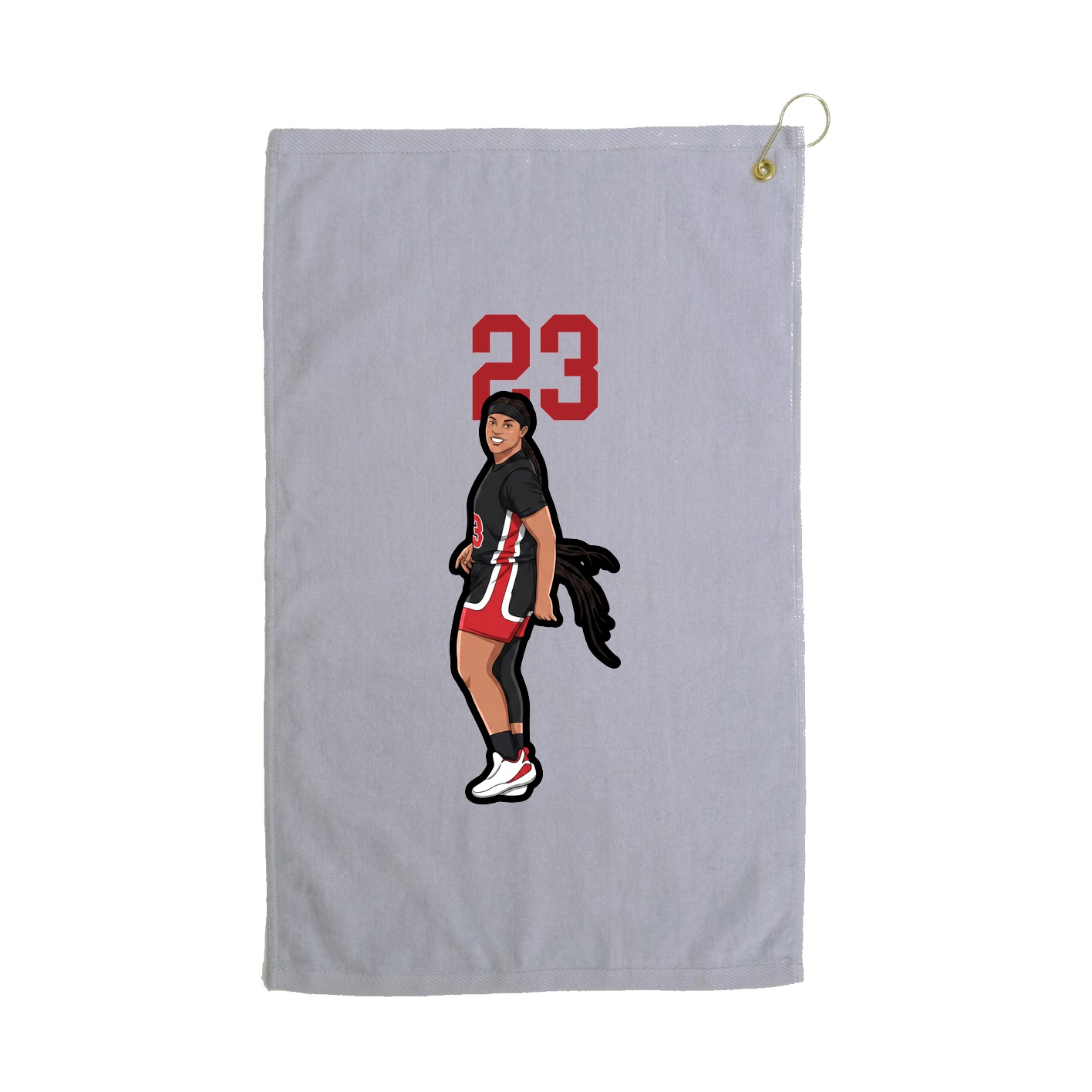 Golf Towel — Number Top in Grey