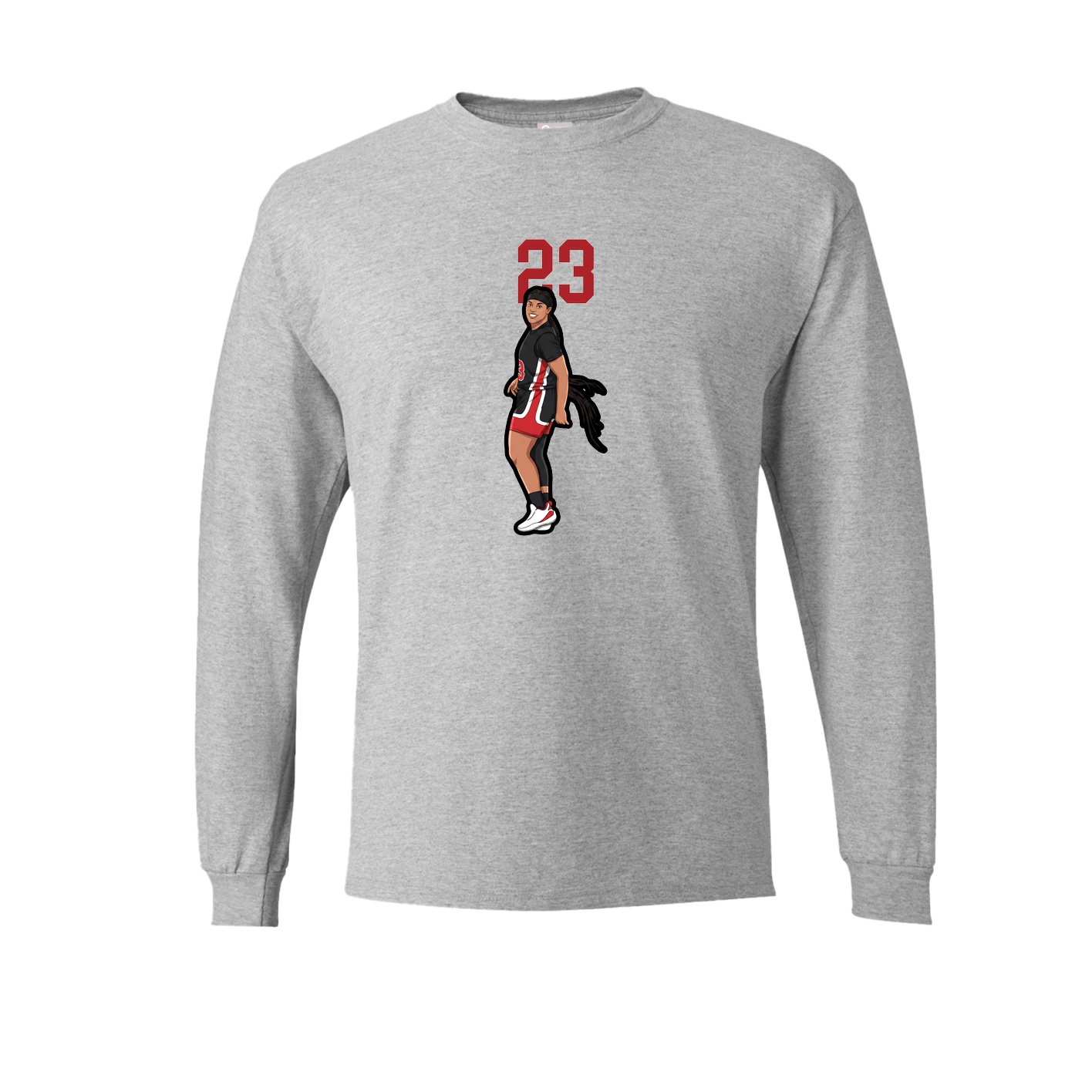 Long Sleeve Tee — Number Top in Grey