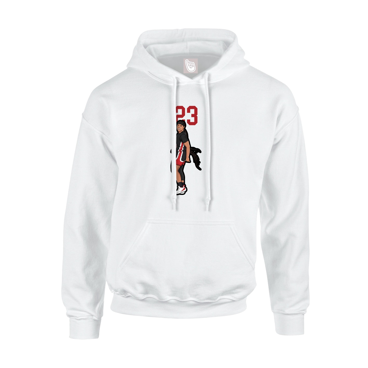 Youth Hoodie — Number Top in White