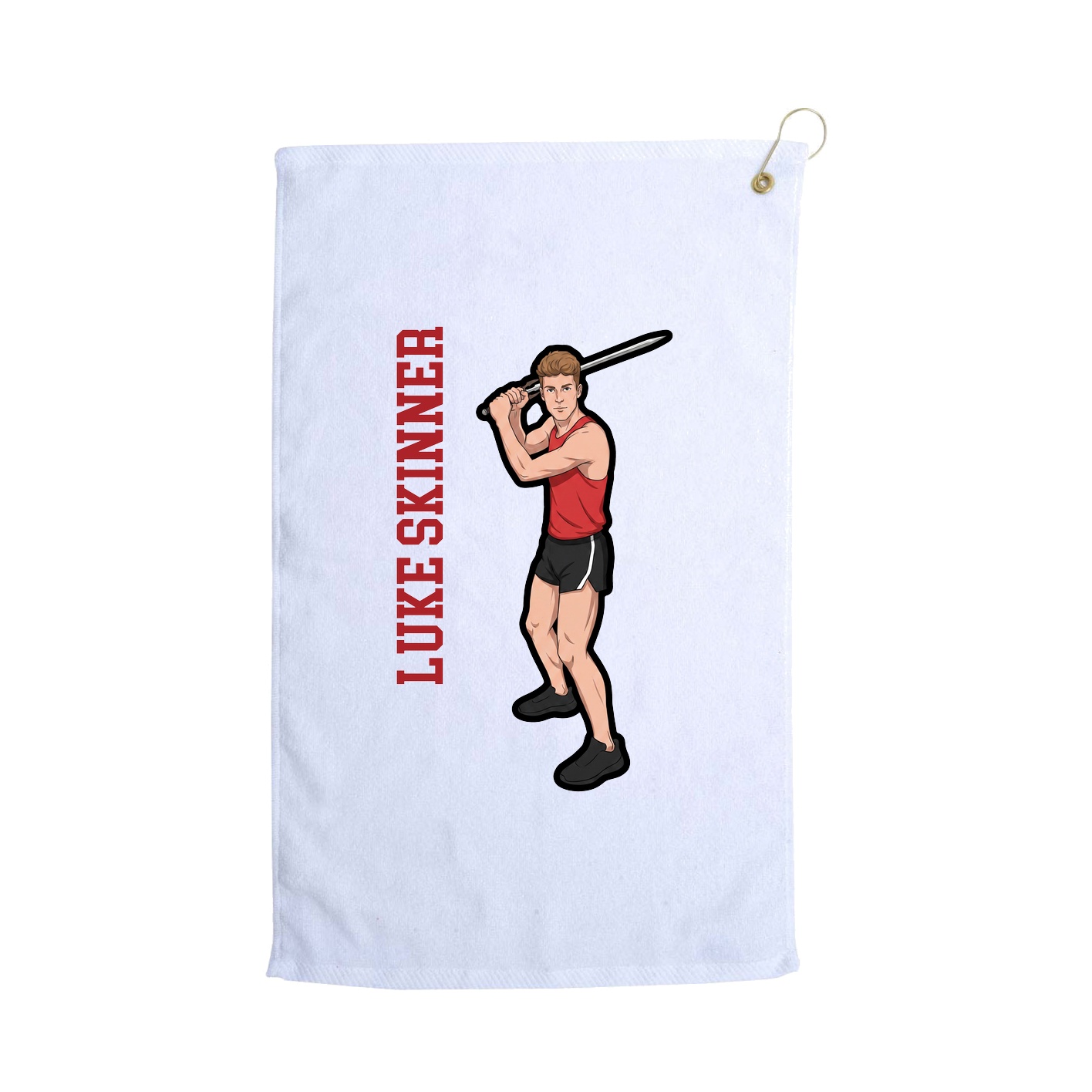 Golf Towel — Name Vertical in White