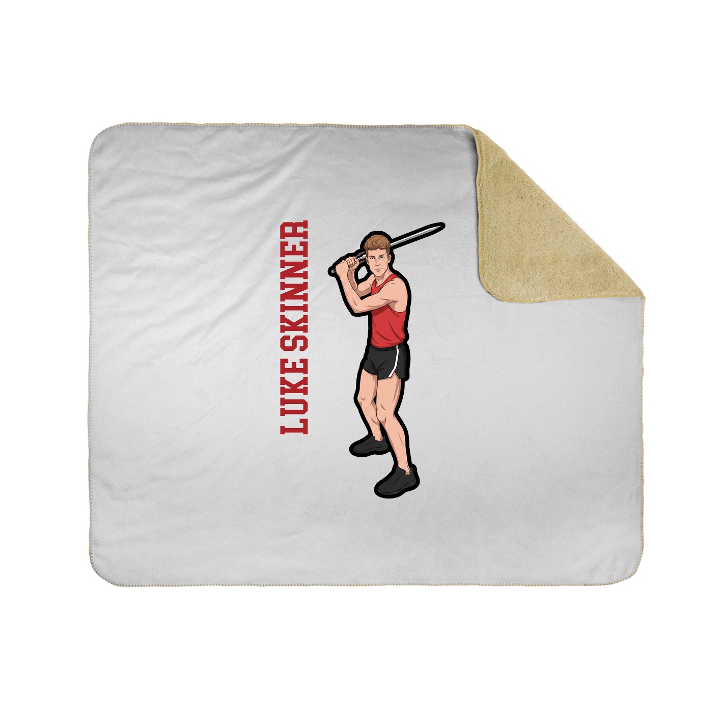 Throw Blanket — Name Vertical in White