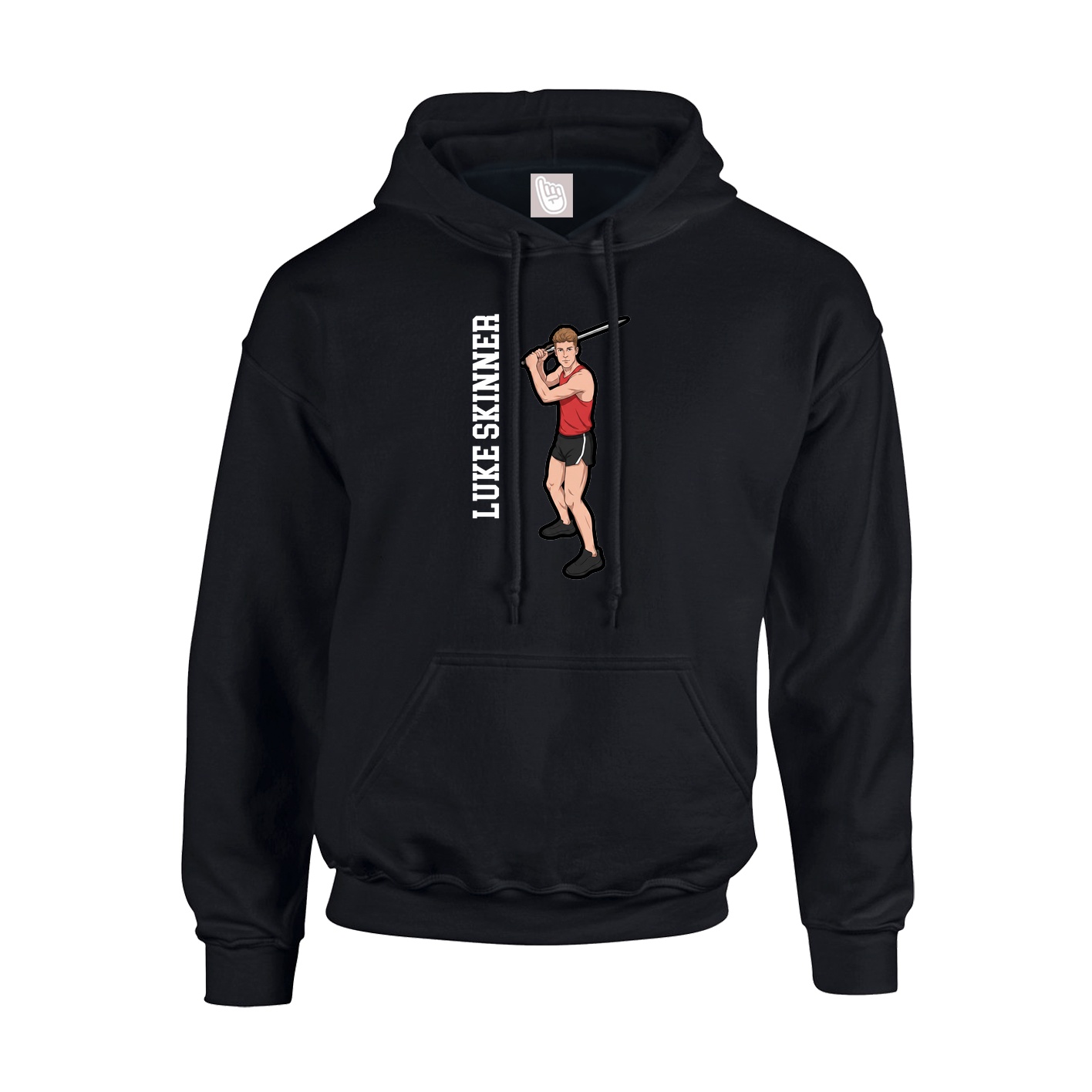 Hoodie — Name Vertical in Black