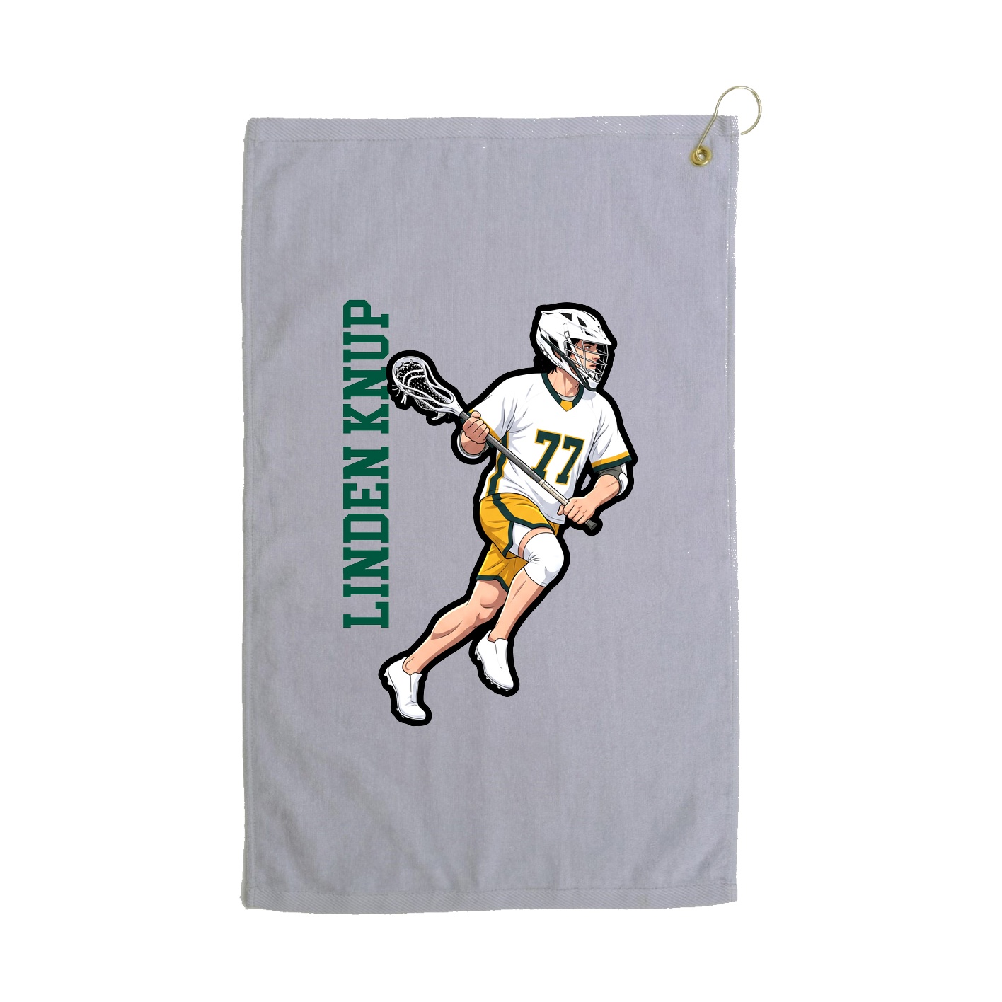 Golf Towel — Name Vertical in Grey