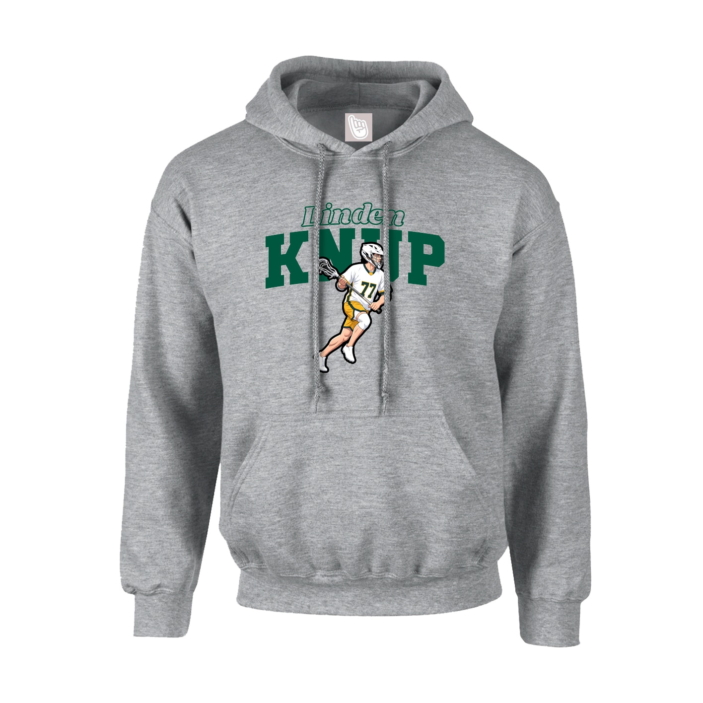 Youth Hoodie — Name Arch in Grey