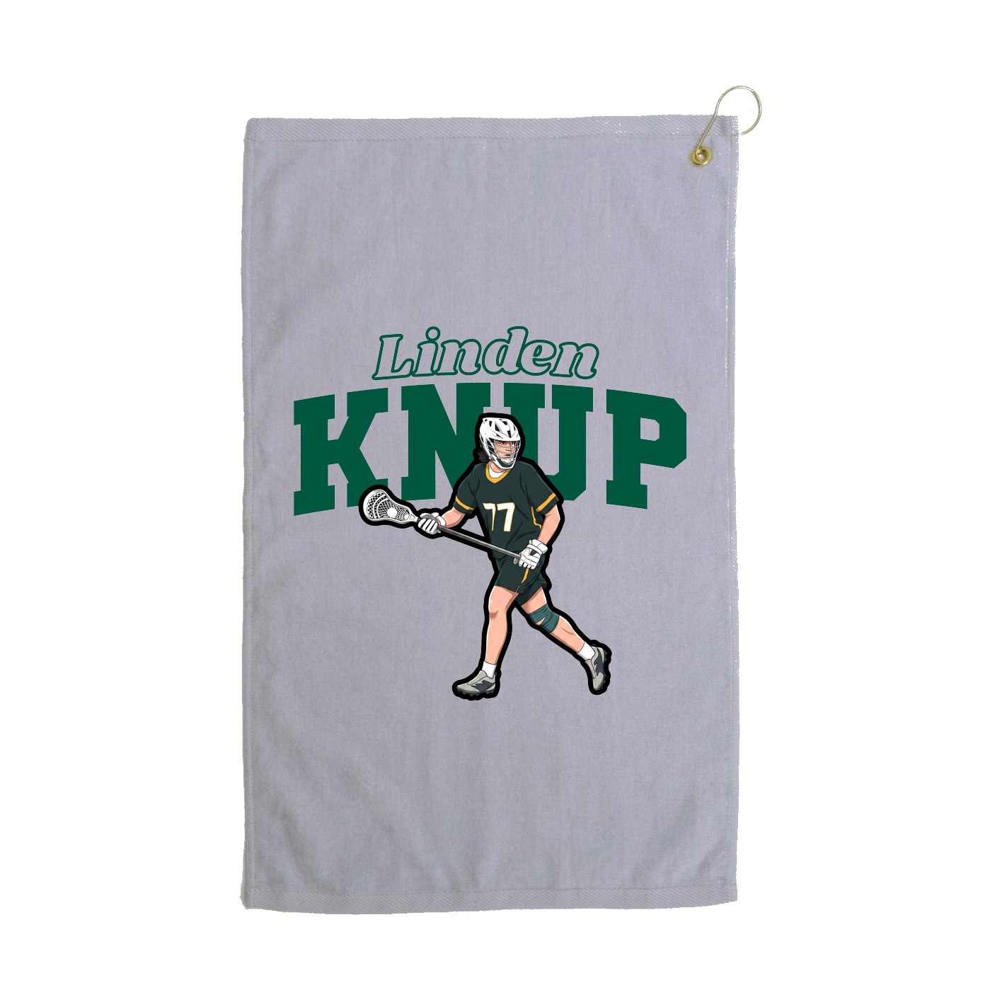 Golf Towel — Name Arch in Grey