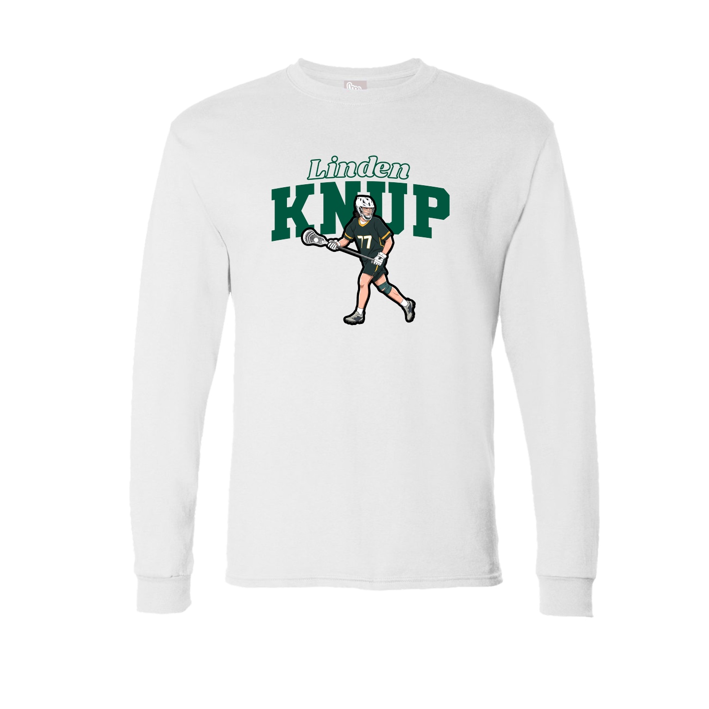 Long Sleeve Tee — Name Arch in White