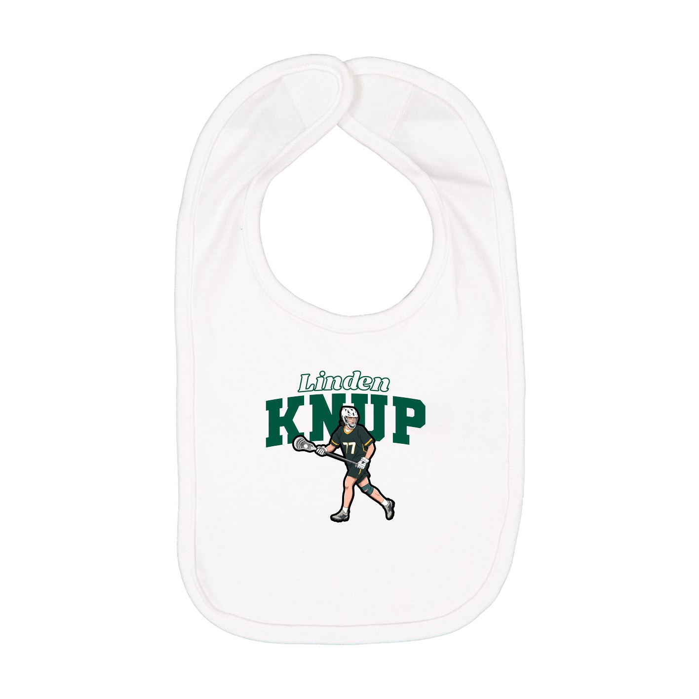 Infant Bib — Name Arch in White