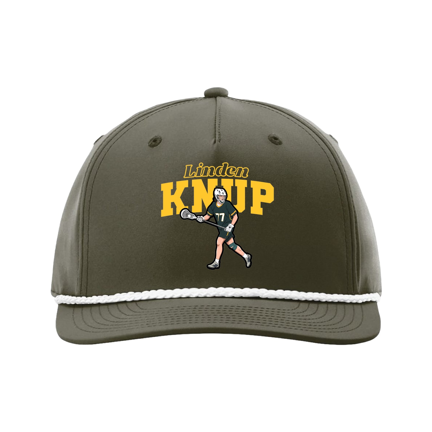 Five-Panel Classic Rope Cap — Name Arch in Green