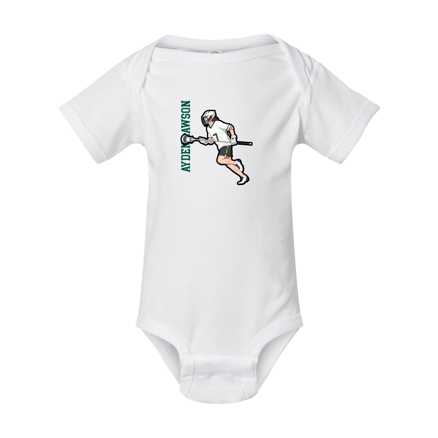 Baby Onesie — Name Vertical in White