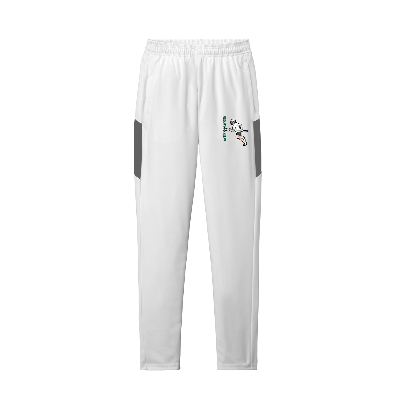 Team Travel Pant — Name Vertical in White/Grey