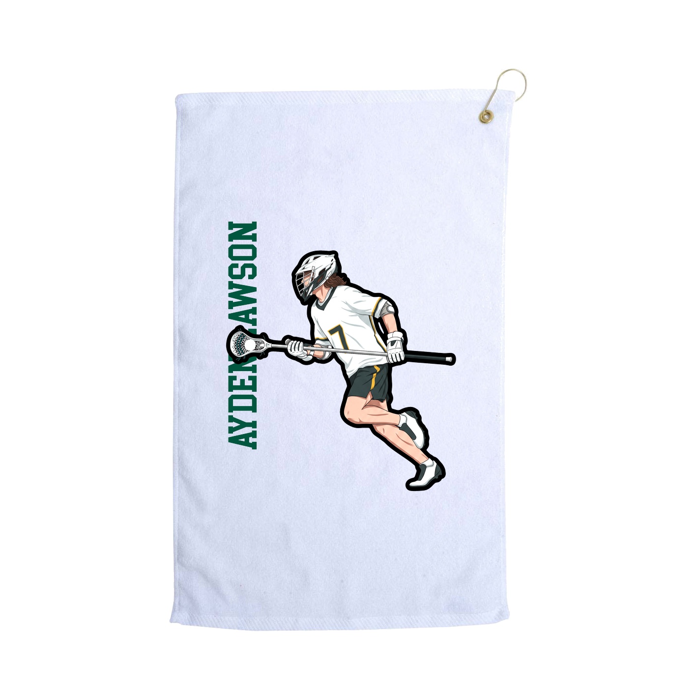Golf Towel — Name Vertical in White