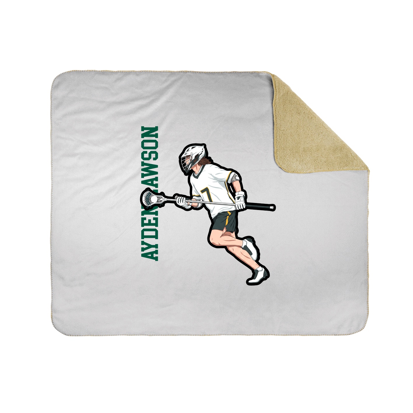 Throw Blanket — Name Vertical in White