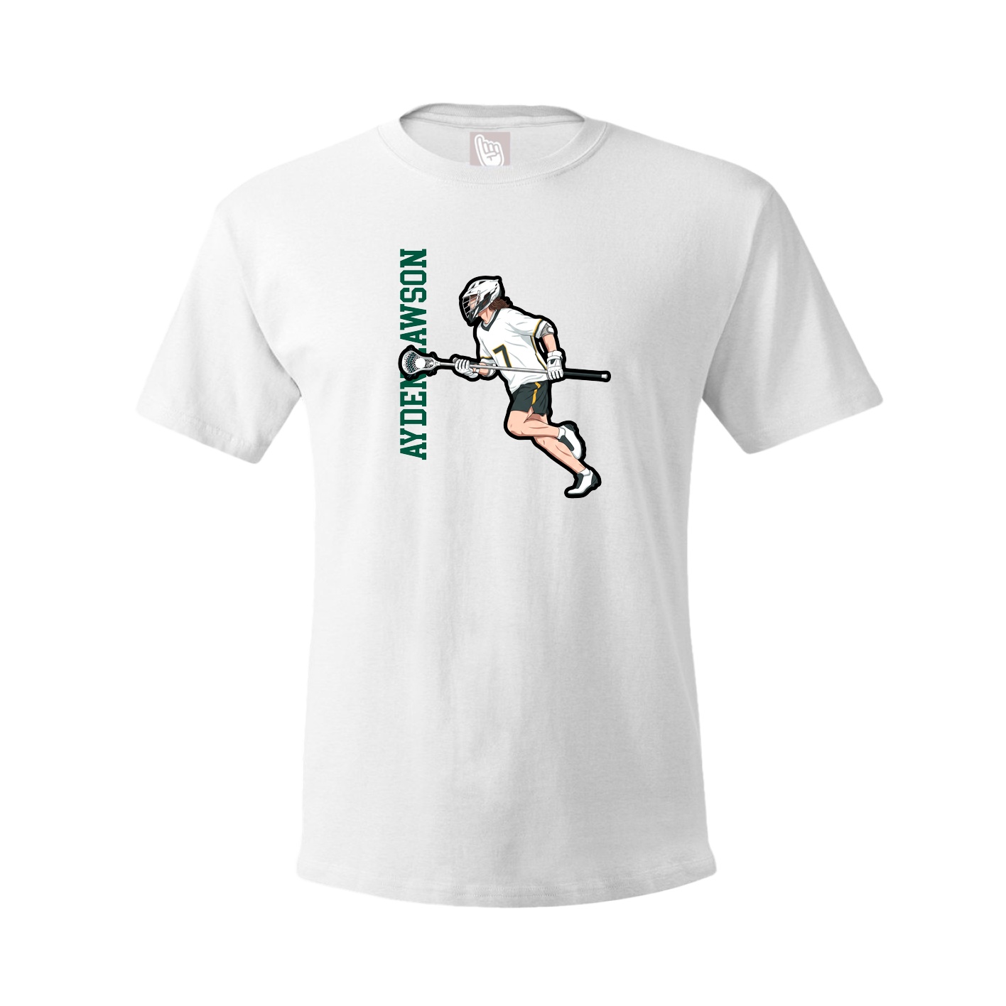 Youth Tee — Name Vertical in White