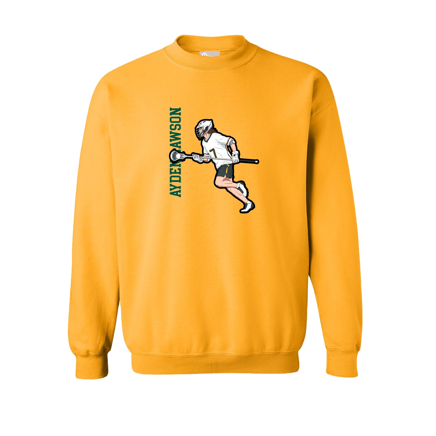 Fleece Crew — Name Vertical in Gold